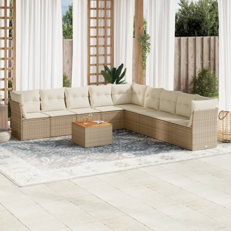 Garden sofa set with beige cushions 10 pieces synthetic rattan by , Garden sets - Ref: Foro24-3256023, Price: 838,38 €, Disco...