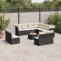 Garden sofa set 12 pieces with black synthetic rattan cushions by , Garden sets - Ref: Foro24-3256035, Price: 640,32 €, Disco...