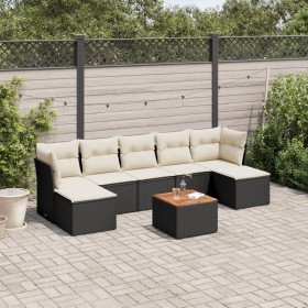 8-teiliges Gartensofa-Set und schwarze synthetische Rattankissen von , Gartensets - Ref: Foro24-3256105, Preis: 430,66 €, Rab...