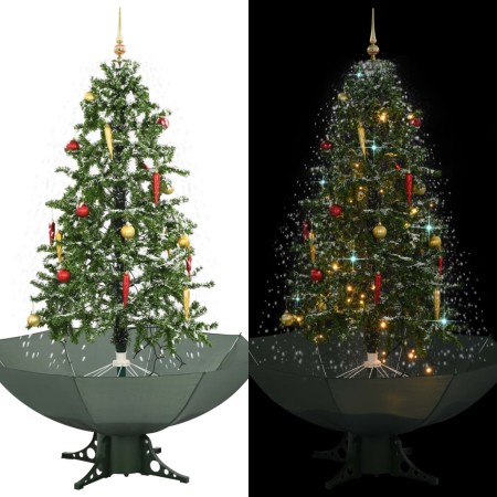 Árbol de Navidad con nieve con base en paraguas verde 170 cm de vidaXL, Arboles de navidad - Ref: Foro24-284335, Precio: 185,...