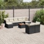 Gartensofa-Set 10-teilig mit schwarzen synthetischen Rattankissen von , Gartensets - Ref: Foro24-3256203, Preis: 591,24 €, Ra...