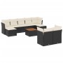 Set de sofás de jardín 10 pzas cojines ratán sintético negro de , Conjuntos de jardín - Ref: Foro24-3256203, Precio: 591,24 €...