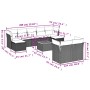 Gartensofa-Set 10-teilig mit schwarzen synthetischen Rattankissen von , Gartensets - Ref: Foro24-3256203, Preis: 591,24 €, Ra...