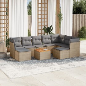 Gartensofa-Set mit beigen Kissen, 10-teilig, synthetisches Rattan von , Gartensets - Ref: Foro24-3256297, Preis: 680,82 €, Ra...