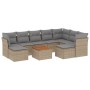 Gartensofa-Set mit beigen Kissen, 10-teilig, synthetisches Rattan von , Gartensets - Ref: Foro24-3256297, Preis: 665,39 €, Ra...