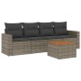 Gartensofa-Set mit Kissen, 5-teilig, graues synthetisches Rattan von , Gartensets - Ref: Foro24-3256333, Preis: 354,64 €, Rab...