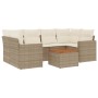 Set sofás de jardín 7 piezas y cojines ratán sintético beige de , Conjuntos de jardín - Ref: Foro24-3256352, Precio: 518,21 €...