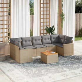 Gartensofa-Set mit beigem Kissenmix, 8-teilig aus PE-Rattan von , Gartensets - Ref: Foro24-3256367, Preis: 609,99 €, Rabatt: %