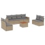 Gartensofa-Set mit beigem Kissenmix, 9-teilig aus PE-Rattan von , Gartensets - Ref: Foro24-3256416, Preis: 598,60 €, Rabatt: %