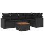 6-teiliges Gartensofa-Set und schwarze synthetische Rattankissen von , Gartensets - Ref: Foro24-3256440, Preis: 410,42 €, Rab...