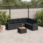 7-teiliges Garten-Essset und schwarze Kissen aus synthetischem Rattan von , Gartensets - Ref: Foro24-3256468, Preis: 444,61 €...