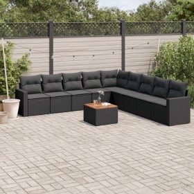 Gartensofa-Set 10-teilig mit schwarzen synthetischen Rattankissen von , Gartensets - Ref: Foro24-3256496, Preis: 638,96 €, Ra...