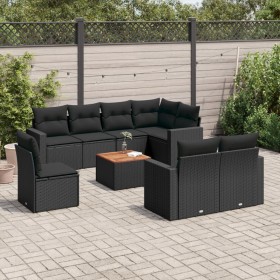 8-teiliges Gartensofa-Set und schwarze synthetische Rattankissen von , Gartensets - Ref: Foro24-3256545, Preis: 620,89 €, Rab...