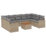 Gartensofa-Set mit beigen Kissen, 10-teilig, synthetisches Rattan von , Gartensets - Ref: Foro24-3256598, Preis: 746,93 €, Ra...