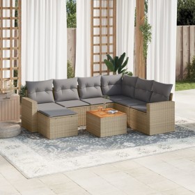 Gartensofa-Set mit beigem Kissenmix, 8-teilig aus PE-Rattan von , Gartensets - Ref: Foro24-3256570, Preis: 574,86 €, Rabatt: %