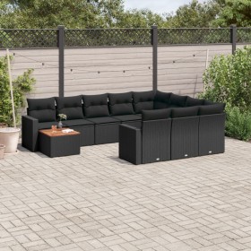 11-teilige Gartensofagarnitur und schwarze synthetische Rattankissen von , Gartensets - Ref: Foro24-3256636, Preis: 728,63 €,...