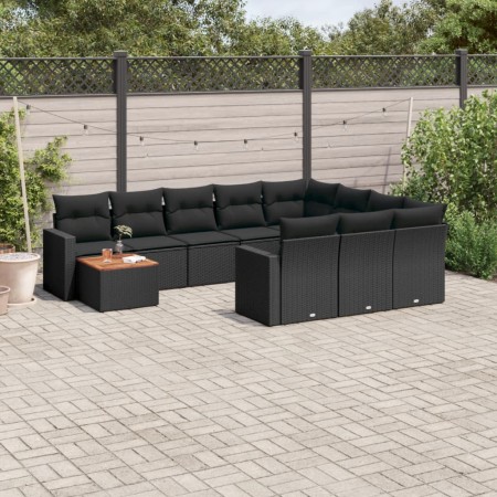 11-teilige Gartensofagarnitur und schwarze synthetische Rattankissen von , Gartensets - Ref: Foro24-3256636, Preis: 684,99 €,...