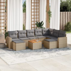 Gartensofa-Set mit beigen Kissen, 10-teilig, synthetisches Rattan von , Gartensets - Ref: Foro24-3256738, Preis: 658,99 €, Ra...