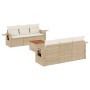 Set sofás de jardín 7 piezas y cojines ratán sintético beige de , Conjuntos de jardín - Ref: Foro24-3256786, Precio: 592,84 €...