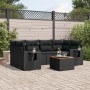 7-teiliges Garten-Essset und schwarze Kissen aus synthetischem Rattan von , Gartensets - Ref: Foro24-3256790, Preis: 529,80 €...