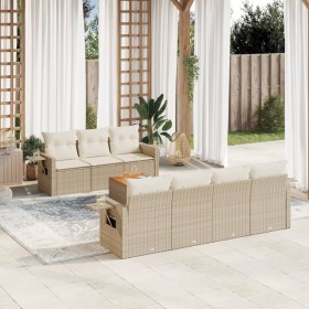 Gartensofa-Set mit beigen Kissen 8 Stück PE-Rattan von , Gartensets - Ref: Foro24-3256800, Preis: 667,79 €, Rabatt: %