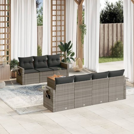 8-teiliges Gartensofa-Set und graue synthetische Rattankissen von , Gartensets - Ref: Foro24-3256802, Preis: 640,02 €, Rabatt: %