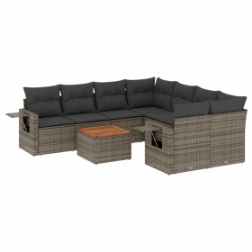 9-piece garden furniture set and gray synthetic rattan cushions by , Garden sets - Ref: Foro24-3256823, Price: 634,25 €, Disc...