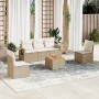 Garden sofa set with cushions 6 pieces beige synthetic rattan by , Garden sets - Ref: Foro24-3256835, Price: 456,05 €, Discou...