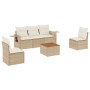 Garden sofa set with cushions 6 pieces beige synthetic rattan by , Garden sets - Ref: Foro24-3256835, Price: 456,05 €, Discou...