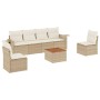 7-teiliges Gartensofa-Set und beigefarbene synthetische Rattankissen von , Gartensets - Ref: Foro24-3256842, Preis: 489,99 €,...