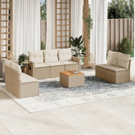 Garden sofa set with beige cushions 8 pcs PE rattan by , Garden sets - Ref: Foro24-3256849, Price: 549,99 €, Discount: %