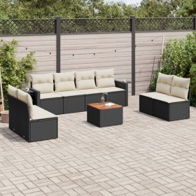 8-piece garden sofa set and black synthetic rattan cushions by , Garden sets - Ref: Foro24-3256854, Price: 483,99 €, Discount: %