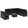 Garden sofa set 10 pieces with black synthetic rattan cushions by , Garden sets - Ref: Foro24-3256958, Price: 788,01 €, Disco...