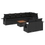 8-teiliges Gartensofa-Set und schwarze synthetische Rattankissen von , Gartensets - Ref: Foro24-3256979, Preis: 743,62 €, Rab...