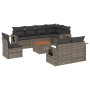 Set de muebles de jardín 9 pzas y cojines ratán sintético gris de , Conjuntos de jardín - Ref: Foro24-3256991, Precio: 705,22...