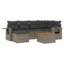 7-piece garden sofa set with gray PE rattan cushions by , Garden sets - Ref: Foro24-3256998, Price: 480,58 €, Discount: %