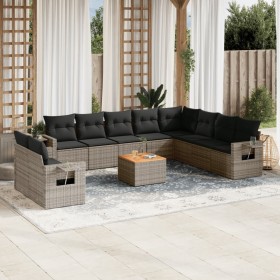 11-piece garden sofa set and gray synthetic rattan cushions by , Garden sets - Ref: Foro24-3256970, Price: 824,42 €, Discount: %