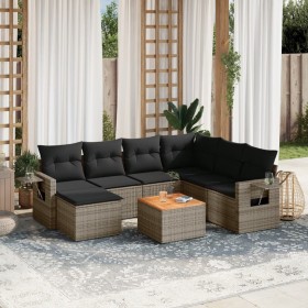 8-piece garden sofa set and gray synthetic rattan cushions by , Garden sets - Ref: Foro24-3257012, Price: 537,45 €, Discount: %