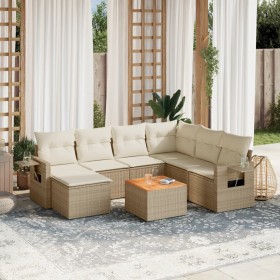 Gartensofa-Set mit beigen Kissen 8 Stück PE-Rattan von , Gartensets - Ref: Foro24-3257010, Preis: 598,42 €, Rabatt: %