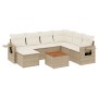 Gartensofa-Set mit beigen Kissen 8 Stück PE-Rattan von , Gartensets - Ref: Foro24-3257010, Preis: 596,94 €, Rabatt: %