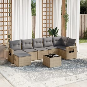 Gartensofa-Set mit beigen Kissen 8 Stück PE-Rattan von , Gartensets - Ref: Foro24-3252826, Preis: 574,28 €, Rabatt: %