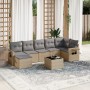 Gartensofa-Set mit beigen Kissen 8 Stück PE-Rattan von , Gartensets - Ref: Foro24-3252826, Preis: 568,99 €, Rabatt: %