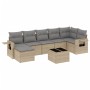 Gartensofa-Set mit beigen Kissen 8 Stück PE-Rattan von , Gartensets - Ref: Foro24-3252826, Preis: 568,99 €, Rabatt: %