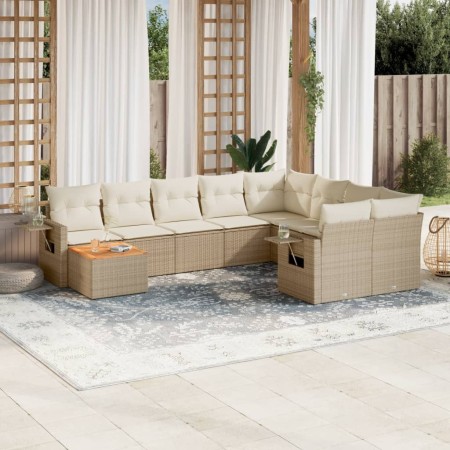 Garden sofa set with beige cushions 10 pieces synthetic rattan by , Garden sets - Ref: Foro24-3257059, Price: 846,35 €, Disco...