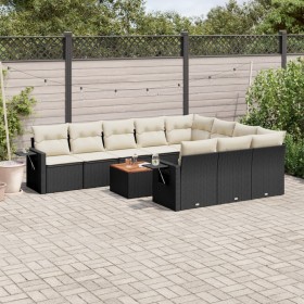 11-piece garden sofa set and black synthetic rattan cushions by , Garden sets - Ref: Foro24-3257071, Price: 632,58 €, Discoun...