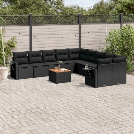 11-teiliges Gartensofa-Set und schwarze synthetische Rattankissen von , Gartensets - Ref: Foro24-3257084, Preis: 761,97 €, Ra...