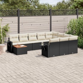 11-piece garden sofa set and black synthetic rattan cushions by , Garden sets - Ref: Foro24-3257078, Price: 639,49 €, Discoun...