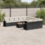 Garden sofa set 12 pieces with black synthetic rattan cushions by , Garden sets - Ref: Foro24-3257120, Price: 751,69 €, Disco...