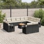 Gartensofa- und Kissenset 13-teilig aus schwarzem synthetischem Rattan von , Gartensets - Ref: Foro24-3257162, Preis: 921,02 ...