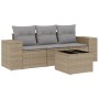 Gartensofa-Set mit Kissen, 4-teilig, beiges synthetisches Rattan von , Gartensets - Ref: Foro24-3254606, Preis: 358,11 €, Rab...